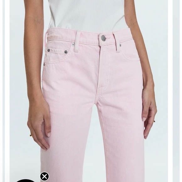 Pistola NWT Lexi mid rise bowed straight blush pink jeans size 31 - Picture 4 of 11